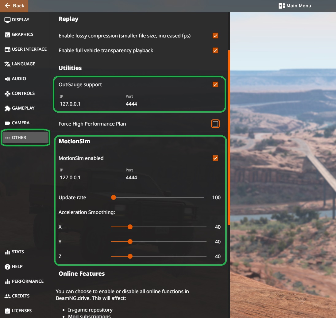 How to activate DBOX haptic in BeamNG
